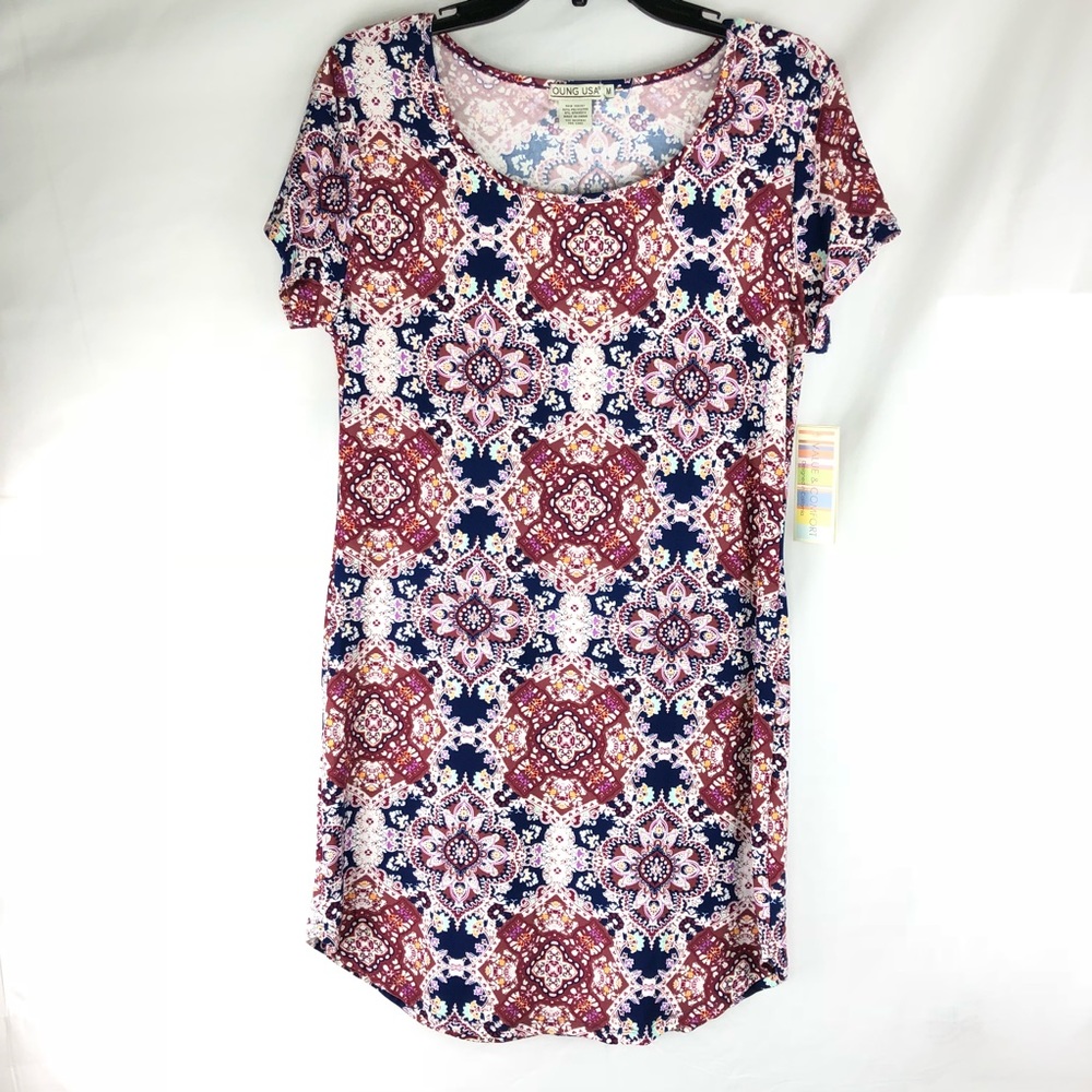 Young USA Ladies Dress Casual Persian Maroon SZ M